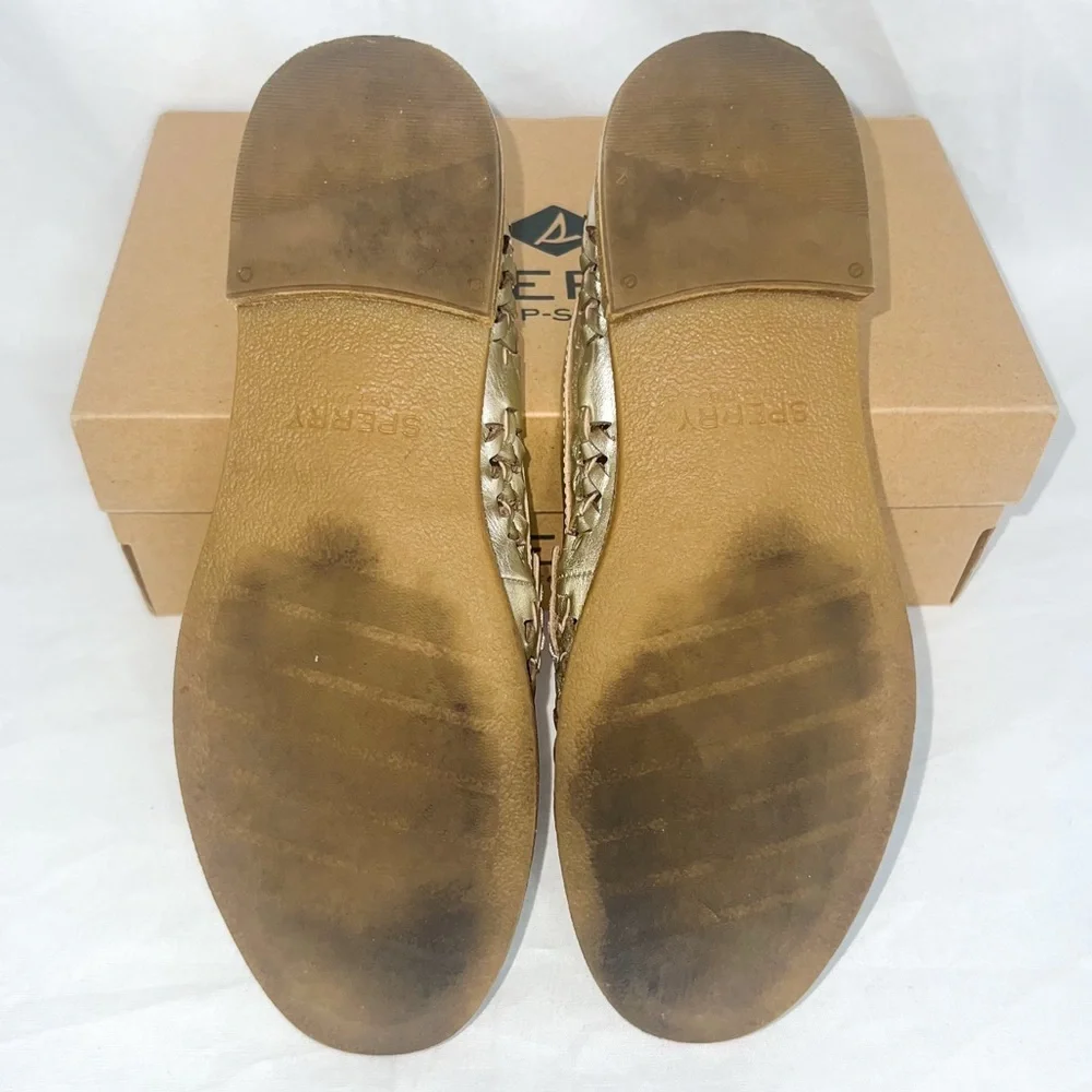 Sperry Seaport Tasseled Loafers - Gold, Size 7 - Picture 8 of 9